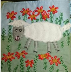 An applique pattern for a sheep